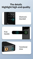 Serrure Intelligente en Alliage d'Aluminium pour Porte en Bois, Application Cloud Tuya, Sécurité de Classe A, Wi-Fi, Empreinte Digitale, Carte à Puce, Mot de Passe