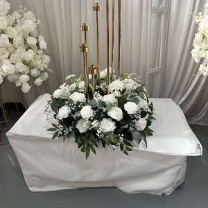 Centro de Mesa de Flores Artificiales Verdes de 60 cm, Marca GreenLife, Artesanía Precisa, para Decoración de Mesa de Boda o Banquete - Product Image 1