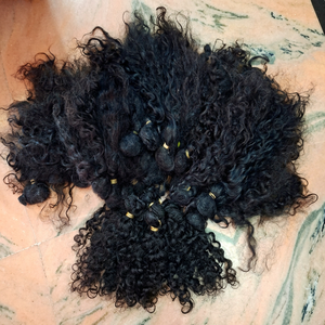 Natural <b>Curly</b> <b>Human</b> <b>Hair</b> <b>Extensions</b> Deep Wave Black Remy Indian <b>Hair</b> Double Drawn Full Ends Machine Weft Bulk - Product Image 1