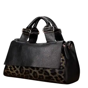 Cheetah Stijlvolle Atmosferische Dames Eerste Laag Leer Grote Capaciteit Één Schouder Crossbody Tas