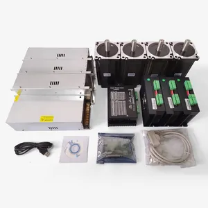 NEMA 34 động cơ bước CNC Kit 4 trục 12N. M mô-men xoắn cao NEMA 34 động cơ bước với bảng điều khiển cung cấp điện điều khiển