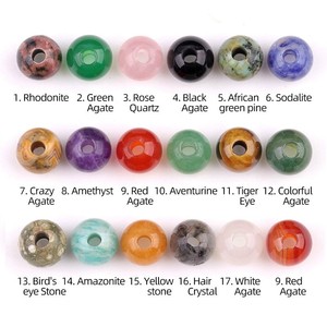 Cuentas Sueltas Redondas de Ágata de Cristal Natural de 10 mm, Cuentas Espaciadoras con Orificio Interior Grande de 3 mm para Hacer Joyería Hecha a Mano, Cadenas para Manos y Pies - Product Image 1