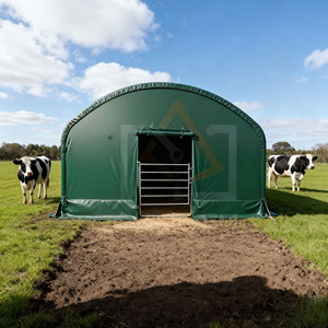 Abri pour bétail en acier de 12*12m, structure en acier, anti-UV, pour bovins, chèvres, abris pour animaux d'élevage, tente en tissu extérieur, bâtiment pour animaux d'élevage, abri de terrain - Product Image 1