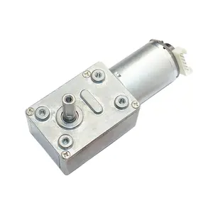 china supplier low speed 45rpm high torque 20kg 12/24v double shaft worm dc gear motor specification