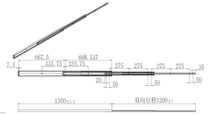 C Rollon Heavy Duty telescopico Slider guida in acciaio ad alto carico 28mm di larghezza 13mm di spessore Custom a due vie Slider Load1500Kg, - Product Image 3