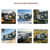 Maison capsule spatiale futuriste : Cabine modulaire préfabriquée intelligente |   Maisonnette écologique portable pour la vie hors réseau