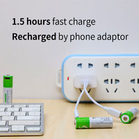 Bateria Recarregável de Íon de Lítio AA 1.5V 1733mAh 1200 Ciclos Carregamento Tipo-C Smartoools Lr6