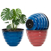 Pot de fleurs en plastique respirant et biodégradable de style nordique, imitation bambou, épaissi, pour usage domestique