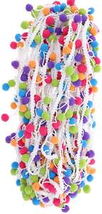 Boule de pompon en tissu, 5 pièces, bricolage artisanal, pompon arc-en-ciel, garniture frange, dentelle pour robe, jupe, rideau d'extension - Product Image 4