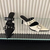 Nouvelles sandales sexy à bout pointu pour femme, collection Printemps-Été 2025, avec boucle de ceinture, design tendance et haute qualité