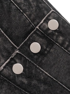 Jean baggy YUANBOFEI pour homme, vintage, <span class=keywords><strong>noir</strong></span>, en denim, double ceinture, décor croix en strass, <span class=keywords><strong>streetwear</strong></span>, <span class=keywords><strong>pantalon</strong></span> décontracté - Product Image 6