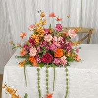 Centres de table floraux artificiels orange, fuchsia et rose pour mariage, arrangements floraux pour la table de la mariée, décoration de réception de mariage