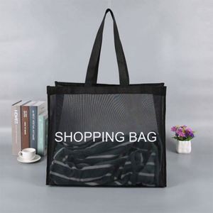 Waterproof Outdoor Polyester & Nylon Mesh Beach Tote <b>Bag</b> <b>Clear</b> with Zipper Closure Solid Color Shopping <b>Bags</b> - Product Image 2