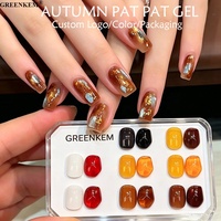 Gel de peinture personnalisé pour dégradé, effet verre ambré rétro, six grilles, pour l'automne et l'hiver