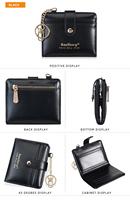 Dompet Wanita Pendek Baellerry Model Terbaru, Dompet Lipat Tipis untuk Wanita dan Remaja Putri, Dompet Koin dengan Ritsleting, Bahan Kulit PU