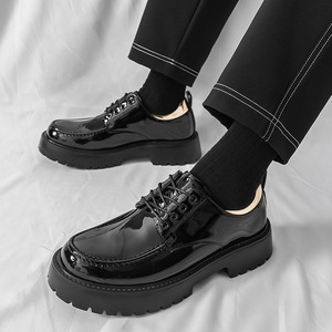 2026 ฤดูใบไม้ผลิใหม่รองเท้าหนังผู้ชายรองเท้าชุดทางการธุรกิจรองเท้ารอบหนาเพิ่มความสูงรองเท้ารองเท้าลำลอง - Product Image 1