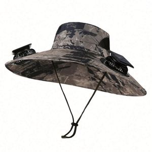 Gorra de pescador de nailon con ventilador solar y dos ventiladores refrigeradores para ciclismo diario, venta al por mayor, ideal para verano - Product Image 2