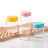 Récipient de stockage pour café et thé en verre de qualité alimentaire avec couvercle en plastique de 250 ml, design moderne et durable pour la cuisine