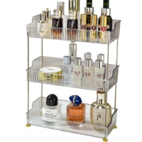 Organisateur de maquillage multifonctionnel en métal pour cosmétiques, soins de la peau, rouge à lèvres - Rangement de bureau portable et mobile