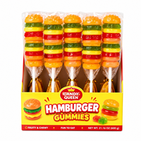Fabrieksdirect Mini Jelly Zachte Hamburger Gummy Lollipop Individueel Verpakt Burger Gummies Bulk Jar Verpakking Privélabel Snoep