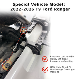 Soportes Resistentes para Pilar A para Montar Luces Auxiliares Dobles en <span class=keywords><strong>Ford</strong></span> <span class=keywords><strong>Ranger</strong></span> T9 - Product Image 5