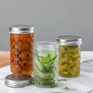 Bán Buôn Nguồn Cung Cấp Nhà Bếp 150Ml Để 500Ml Thủy Tinh Rỗng <span class=keywords><strong>Mason</strong></span> Lọ Với Nắp Kim Loại Miệng Rộng Thiết Kế Cho Thực Phẩm Lưu Trữ - Product Image 4