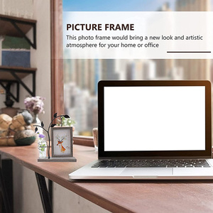 HOT Tree Pictures Frames Iron Picture Frame With Wooden Double Sided Hanging Glass Vase for Home Tabletop <b>Decor</b> - Product Image 3