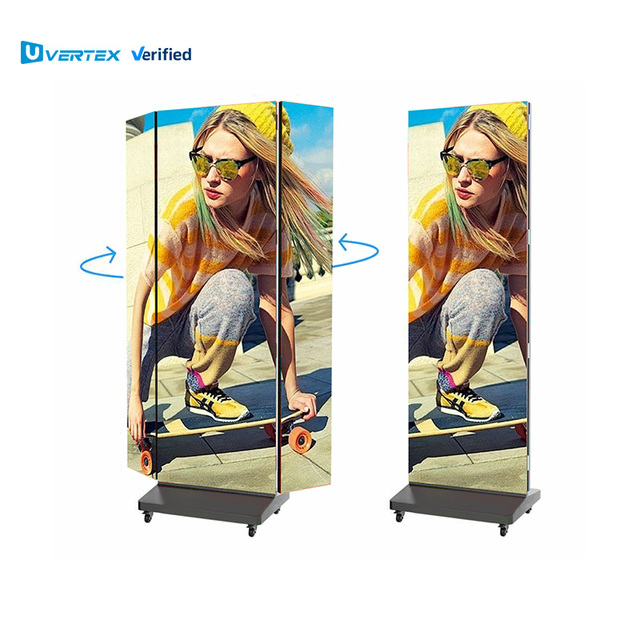 Dingdian P1.53 P1.86 P2.5 Standing Floor  Led Display Screen Foldable Poster Sign Led Poster Display For Shopping Mall