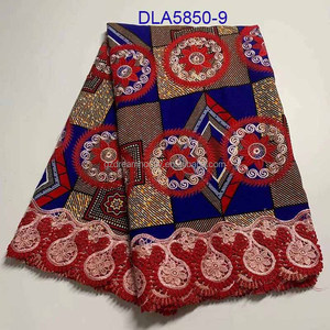 Vente en Gros Tissu Wax Hollandais Ankara Véritable de Bonne Qualité avec Broderie Cordon et Dentelle - Product Image 6