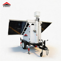 Remolque de Seguridad Solar Móvil para Exteriores con 3 Paneles Monocristalinos de Silicio de 400W, Controlador MPPT y 4 Baterías de 200Ah para Minería