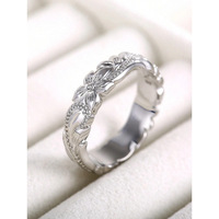 Fanhua Marque Bijoux Étanche Non Terni 18K PVD Or En Acier Inoxydable Zircon Fleur Anneau