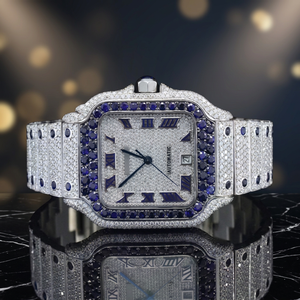 Reloj de Cuarzo con Diamantes y Zafiros, Esfera Cuadrada, Reloj de Pulsera, Joyería de Moda de Lujo - Product Image 2
