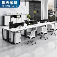 Ensemble de bureaux XTBGZ-061 modernes en forme de L Bureau du personnel et chaise Table de travail en mélamine Mobilier de bureau