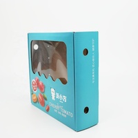 Boîtes d'emballage personnalisées en carton ondulé biodégradable pour tomates cerises fraîches et légumes, vente en gros