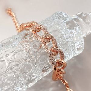 Wholesale Waterproof <b>Bracelets</b> 18K Gold Plated Iced Out Zircon Cuban Link Chain <b>Bracelet</b> for Fale Gift - Product Image 4