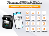 Imprimantes d'étiquettes Phomemo M110 Imprimante d'étiquettes à code-barres Imprimante d'étiquettes Imprimante thermique portable pour les petites entreprises