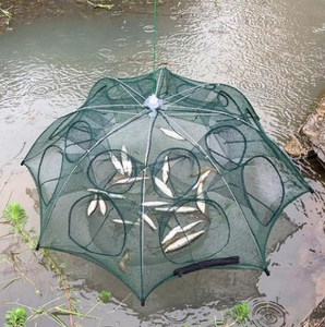 Piège à poissons pliable automatique en forme de parapluie pour appâts, pour la pêche de la <span class=keywords><strong>truite</strong></span>, des vairons, des écrevisses, des crevettes, des crabes et des poissons-chats - Product Image 2