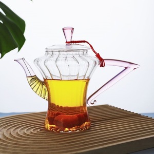 <span class=keywords><strong>Tetera</strong></span> de vidrio de borosilicato alto con taza de té Take the Lady Sample Kung Fu a rayas con posavasos <span class=keywords><strong>Tetera</strong></span> con sombrero - Product Image 2