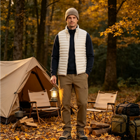 Gilet matelassé coupe-vent pour homme, style safari nordique, personnalisé, polyvalent pour la randonnée, l'escalade, le ski, couche intermédiaire chaude et isolante pour homme