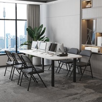 Chaise pliante en métal portable pour la maison, le bureau, la salle à manger, le dortoir, avec dossier, design minimaliste moderne