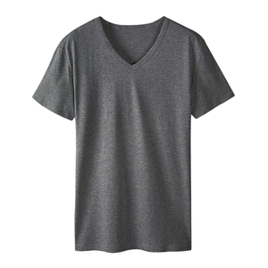 Camiseta Casual de Cuello en V de Color Sólido para Hombres <span class=keywords><strong>Musculosos</strong></span>, Adecuada para Deportes y Fitness, Top Casual de Manga Corta - Product Image 1