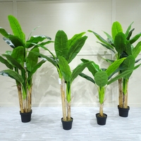 Faux bananier plantes artificielles feuilles naturelles Faux palmier vraie touche feuilles fronde avec tige pour décor de fête de mariage