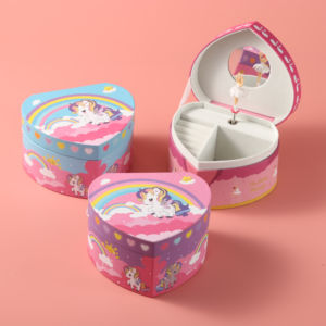 <span class=keywords><strong>Boîte</strong></span> <span class=keywords><strong>à</strong></span> musique <span class=keywords><strong>à</strong></span> manivelle de marque Yiyu, très demandée, en forme de cœur de licorne en papier, avec miroir, durée sonore de 30 secondes, pour rangement de <span class=keywords><strong>bijoux</strong></span> - Product Image 1