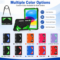 Étui antichoc robuste pour iPad 10e et 11e génération 10.9 avec support double pliable, bandoulière, design animé pour enfants, OEM ODM