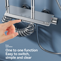 Ensemble de robinetterie de douche complet chromé 4 fonctions 4315 à touches de piano, populaire, avec douchette à main pour salle de bain moderne