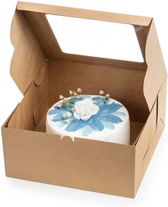 Brown Bakery Boxes with Window Pastry Kraft Paper Boxes for Pastry Pie Cupcake