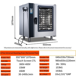 Four combiné électrique professionnel en acier inoxydable 304, vapeur et cuisson 2-en-1, 2 à 40 plateaux pour boulangerie - Product Image 1