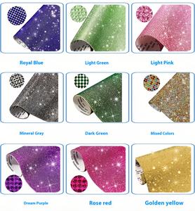 Hoja de diamantes de imitación de taladro completo 3D autoadhesiva, diamantes de imitación sueltos con respaldo, Red de pegamento de malla de cristal Flash para coche DIY - Product Image 2