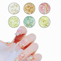 CY Gemischte Farben Weiß-Gold Perlen Strasssteine 3D Nail Art Harz Edelstein Zubehör Acrylblumen