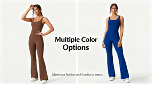 بدلات رياضية نسائية بدون أكمام مقاس كبير، ملابس تمرين طويلة بدون خياطة، بدلة نسائية سريعة الجفاف ومرنة للرياضة - Product Image 4